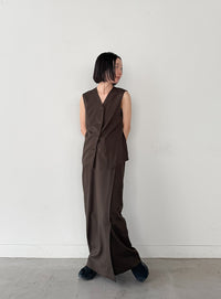 ラウンドヘムVネックベスト【セットアップ対応】【by SON】