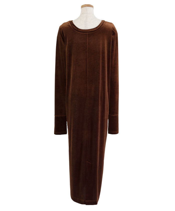 フィンガースリーブベロアロングワンピ―ス【by SON】 – SELECT MOCA