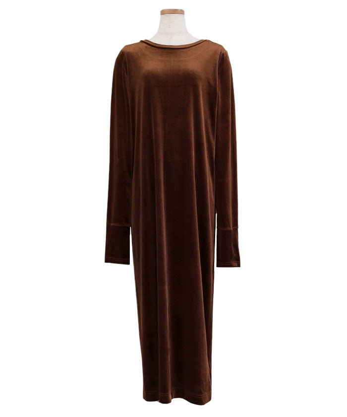 フィンガースリーブベロアロングワンピ―ス【by SON】 – SELECT MOCA