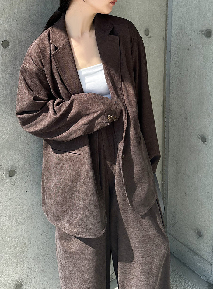 コーデュロイワイドストレートスラックス【by SON】