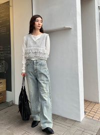 2WAYミックスフリンジベスト
