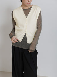 コンパクトVネックニットベスト