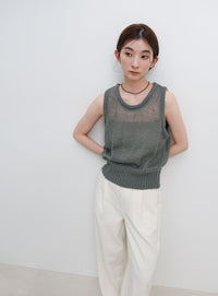 モヘアライクシアーニットベスト