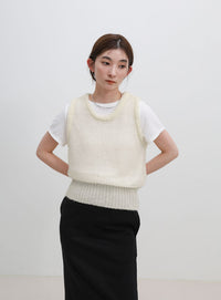 モヘアライクシアーニットベスト