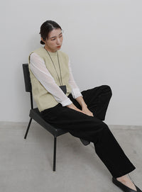 モヘア起毛ニットベスト