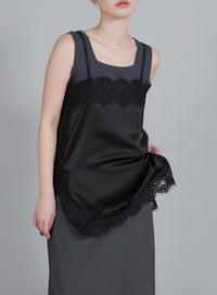 【Et】Lace Satin Camisole