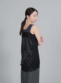 【Et】Lace Satin Camisole