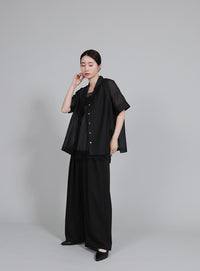 【Et】Lace Satin Camisole