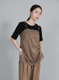 【Et】Lace Satin Camisole