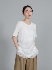 【Et】Lace Satin Camisole