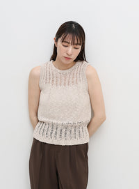 ミックス編みサマーニットベスト