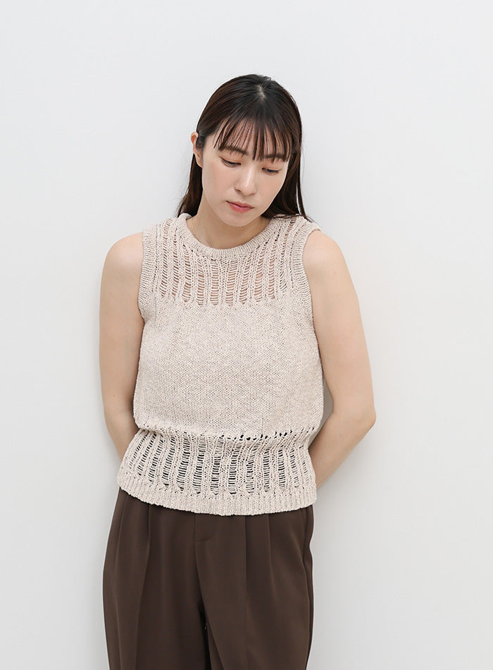 ミックス編みサマーニットベスト – SELECT MOCA