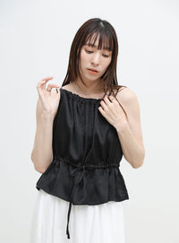 ウエストドロストサテンギャザーキャミ – SELECT MOCA