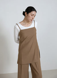 サイドスリットチュニックキャミソール