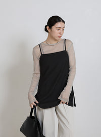 サイドスリットチュニックキャミソール