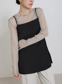 サイドスリットチュニックキャミソール