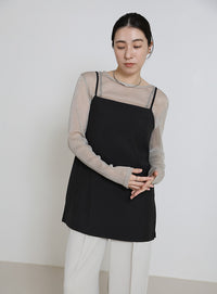 サイドスリットチュニックキャミソール