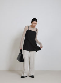 サイドスリットチュニックキャミソール