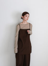 サイドスリットチュニックキャミソール