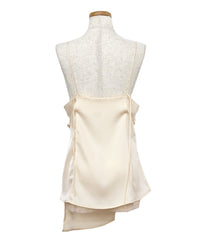 サイドスリットアシンメトリーサテンキャミソール【セットアップ対応】