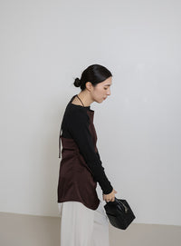 サイドスリットアシンメトリーサテンキャミソール【セットアップ対応】