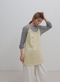 フェイクスウェードギャザーキャミチュニック