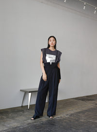 箔プリントノースリーブTシャツ