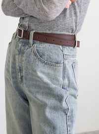 フェイクレザーバックルベルト