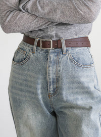 フェイクレザーバックルベルト