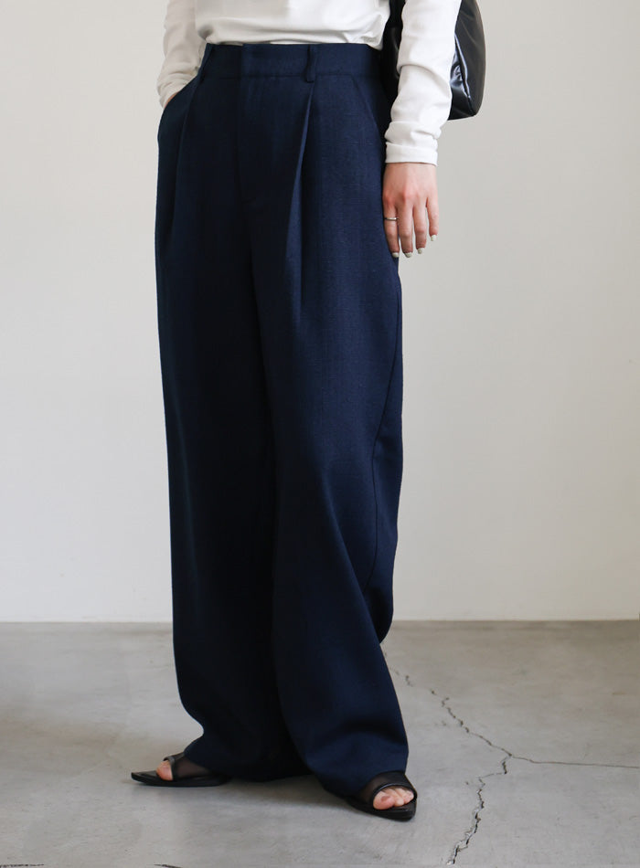 【美品】mon Sakata リネン フカタックパンツ グレー×ブラック リネンライクタックワイドパンツ【SALE】 – SELECT MOCA