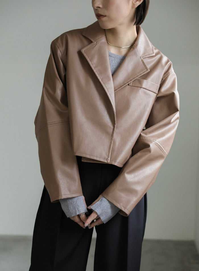 フェイクレザーショートジャケット – SELECT MOCA