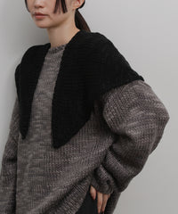 【Et】Slub Yarn Triangle Stole