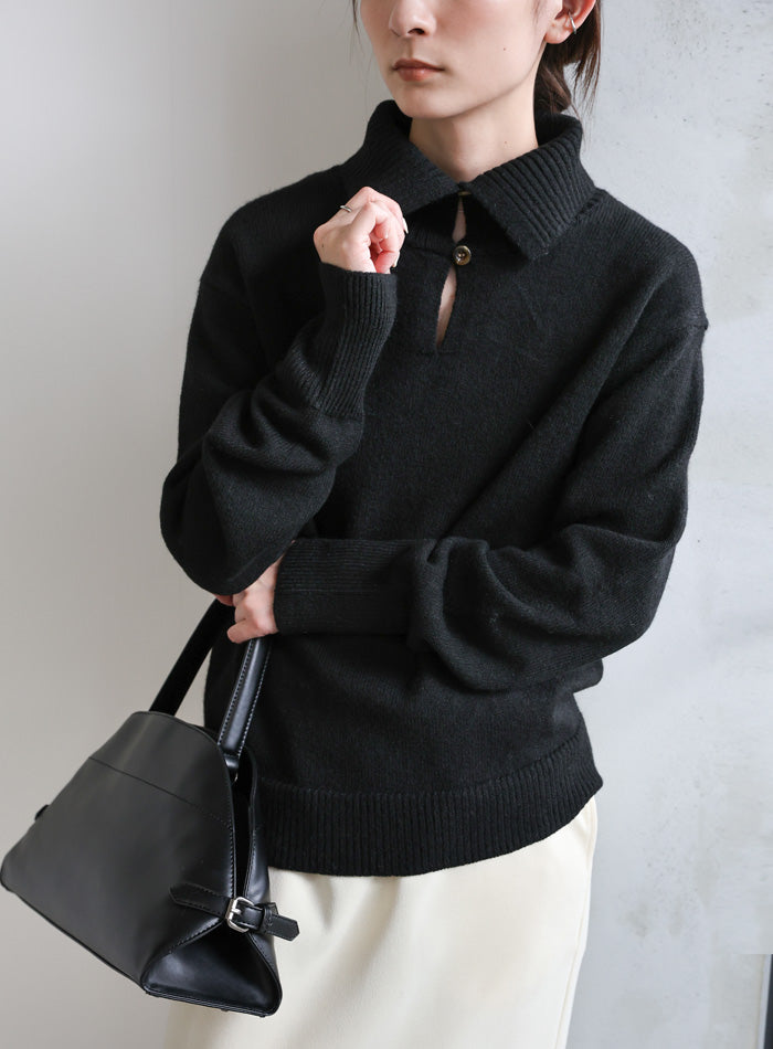 ボタンデザインハイネックニット – SELECT MOCA
