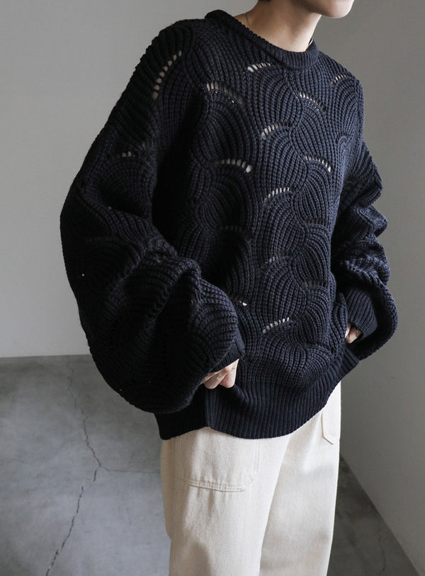 リーフモチーフボリュームニット【SALE】