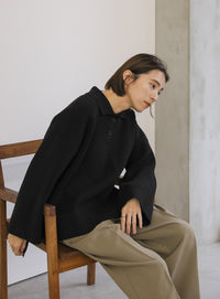 襟付きオーバーニット