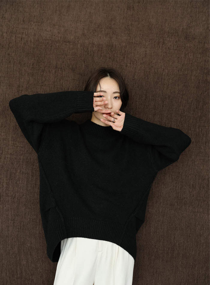 【Et】Petit High Neck Cocoon Silhouette Knit