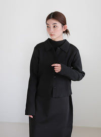 スポンディッシュポロニットカーディガン