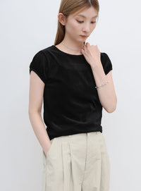 ベロアミニスリーブＴシャツ