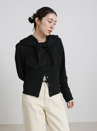 ニットスカーフセットカーディガン