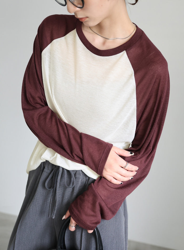 SALE 売れ筋商品|||sloe スロウ　綿麻布帛×天竺ラグラン裾ひも5分袖Tシャツ　（CHARCOAL/SANDBEIGE）グッドラックワークス Goodluckworks 183641312_o18.jpg?
