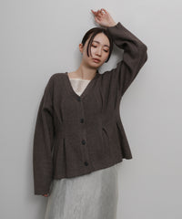 【Et】Front Tuck V-Neck Cardigan