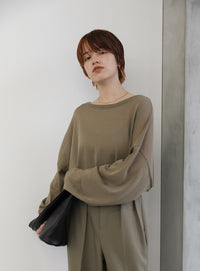 シアーボートネックルーズニット【official限定】