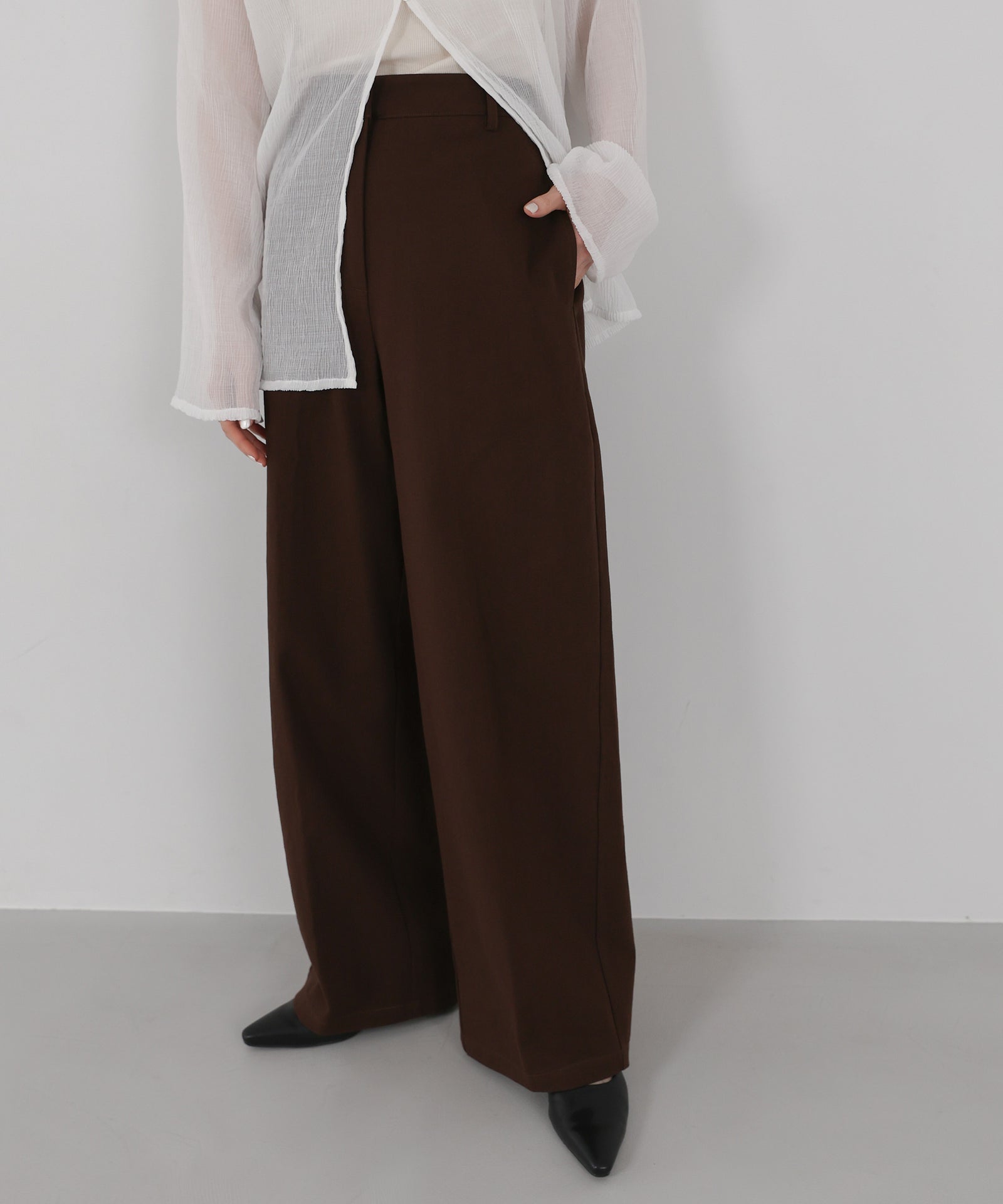 ハイウエストコットンカーブシルエットパンツ – SELECT MOCA
