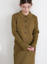 スポンディッシュポロニットカーディガン