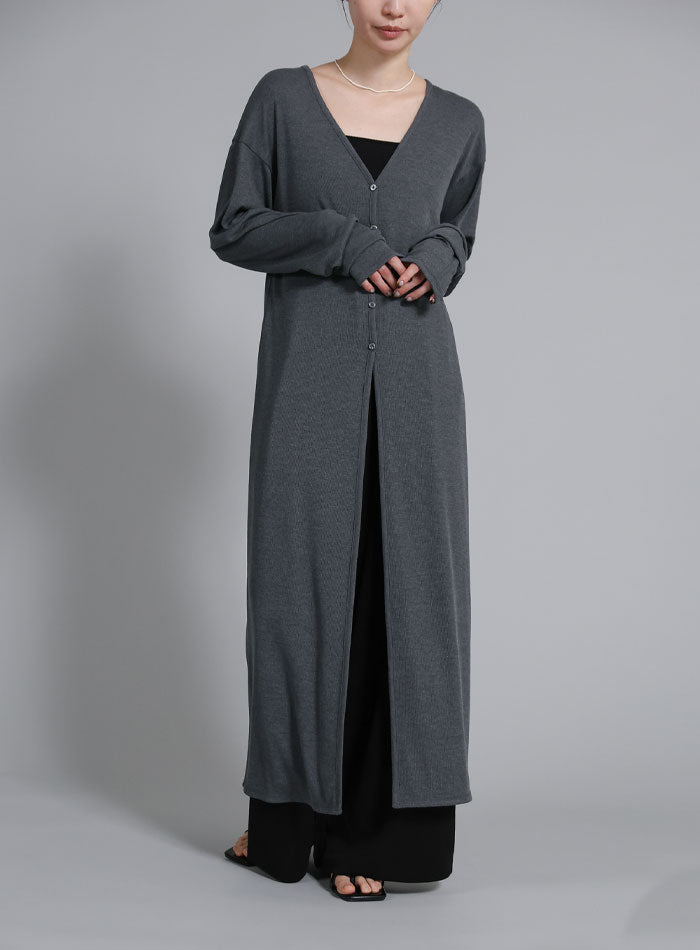 Et】2-Way Ribbed Long Cardigan – SELECT MOCA