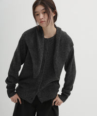 ストール付きモヘアライクニットカーディガン