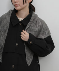 【Et】Slub Yarn Triangle Stole