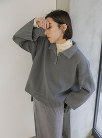 襟付きオーバーニット