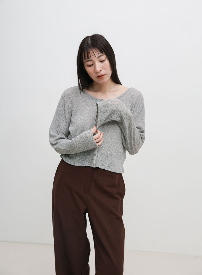 メランジカットソーショートカーディガン – SELECT MOCA