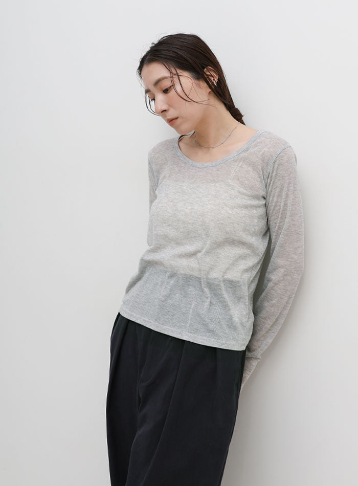 ラウンドネックシアートップス – SELECT MOCA